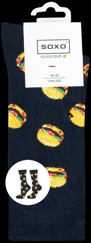 SOXO GOOD STUFF chaussettes colorées pour hommes pas de hamburger en paire