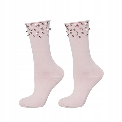 SOXO Chaussettes pour femmes avec 'Pearls' rose clair