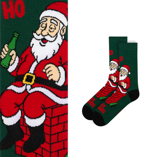 Chaussettes Père Noël Coquin avec une Bouteille