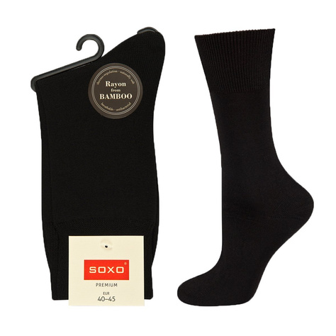 SOXO chaussettes de costume en bambou noir classique pour hommes 