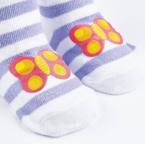 Chaussettes bébé colorées SOXO avec papillon