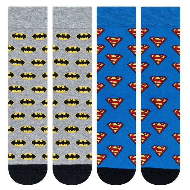 Lot de 2 chaussettes SOXO GOOD STUFF Batman Superman DC Comics