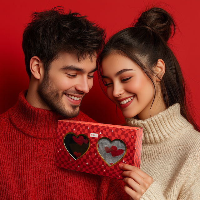 Chaussettes pour hommes SOXO Cœurs - 2 paires