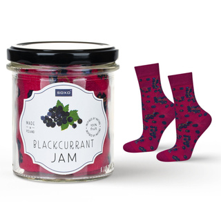 Chaussettes femme SOXO GOOD STUFF blackcurrant jam en pot