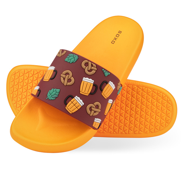 Tongs Comfort de plage pour femme pour hommes SOXO Bière  | Idéal pour des vacances à la plage et une piscine | En caoutchouc