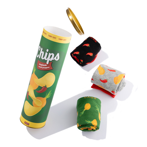 Lot de 3x chaussettes homme SOXO chips en tube