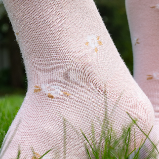 Chaussettes en Bambou à Motif Fleuri