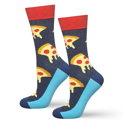 SOXO GOOD STUFF - chaussettes colorées pour homme - pizza - idée cadeau - pour lui