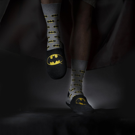 Chaussettes homme grises SOXO GOOD STUFF Batman DC Comics | pour cadeau