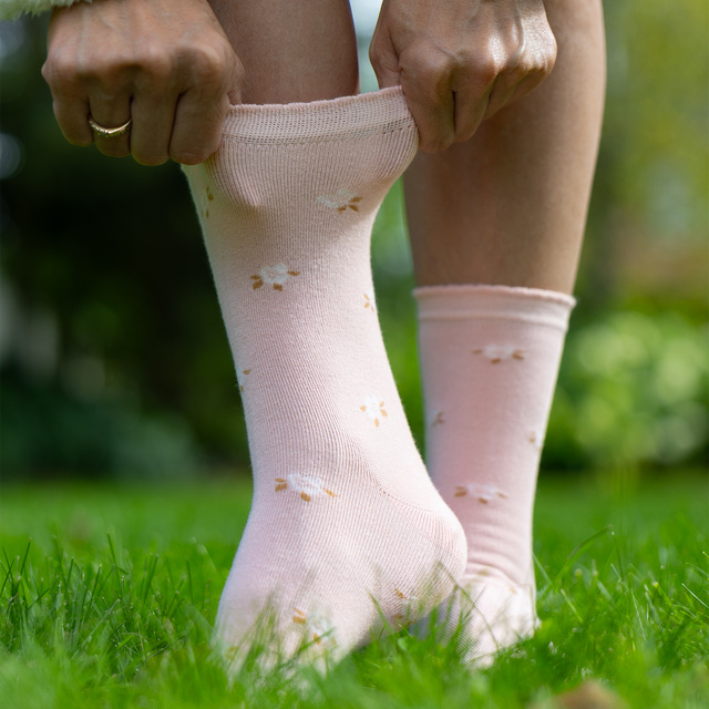 Chaussettes en Bambou à Motif Fleuri
