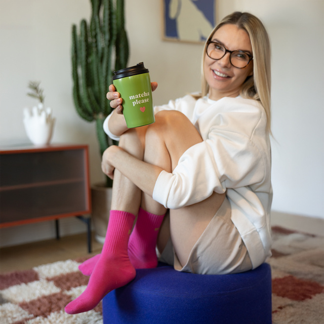 Coffret Cadeau Chaussettes Matcha + Mug Thermique