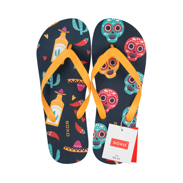 Tongs Comfort de plage pour femme pour hommes SOXO | Teqila & Mexique | Idéal pour des vacances à la plage et une piscine