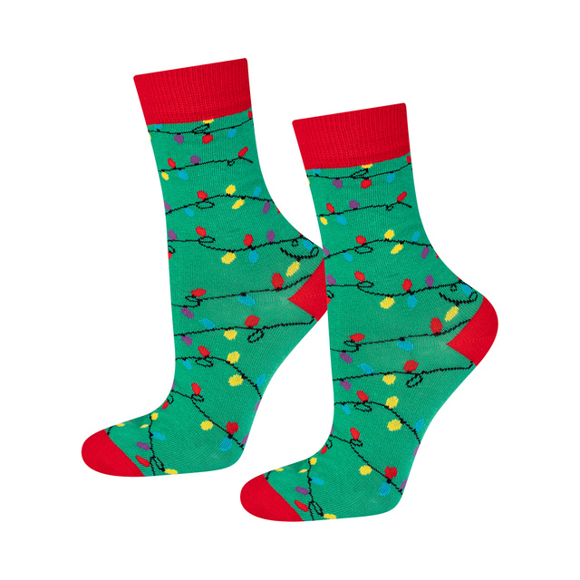 Set 4x chaussettes colorées pour femmes SOXO GOOD STUFF joyeux Noël cadeau chaussettes en coton