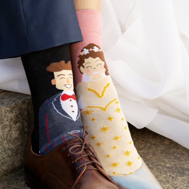 Chaussettes femme et homme SOXO mari et femme en coffret – 2 paires