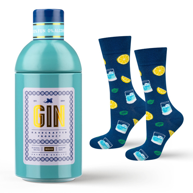 Chaussettes colorées pour hommes SOXO Gin in a bottle