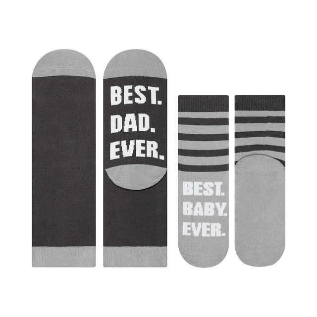 Lot de chaussettes pour papa et enfant SOXO cadeau en coton 