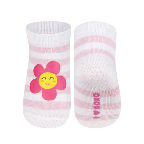 SOXO chaussettes bébé colorées avec fleur  