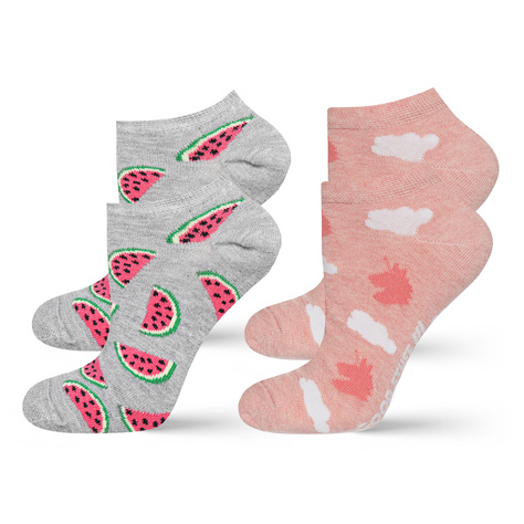 Lot de 2x chaussettes SOXO pour femmes | motifs fruités et amusants