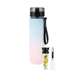 MOMO WAY Bouteille d'eau bleue et rose | idéale pour les voyages | BPA free | Tritan