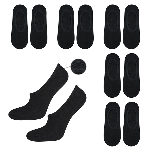 Lot de 6x chaussettes en coton siliconé noir pour hommes SOXO