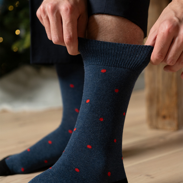 Set 3x chaussettes colorées pour hommes SOXO GOOD STUFF joyeux Noël cadeau chaussettes en coton