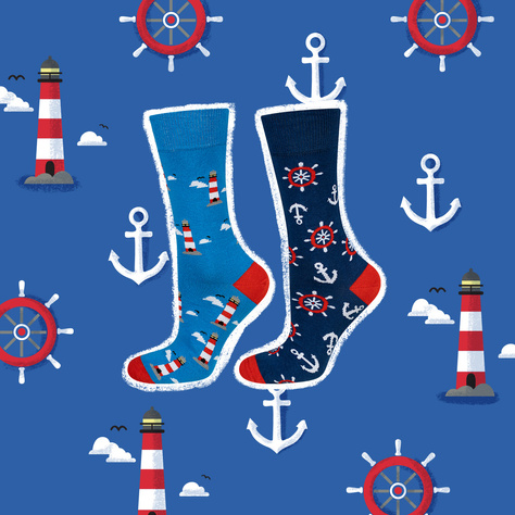 SOXO GOOD STUFF chaussettes colorées pour hommes, non assorties au phare 