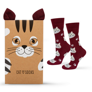Chaussettes pour femmes | SOXO pour hommes | Chaton dans une boîte | idée cadeau amusante | Unisexe