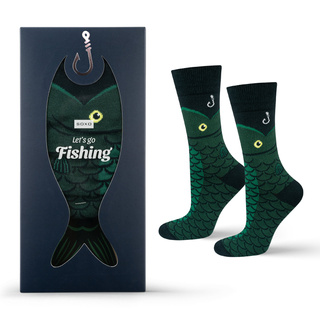 SOXO chaussettes hommes Let's go fishing en paquet