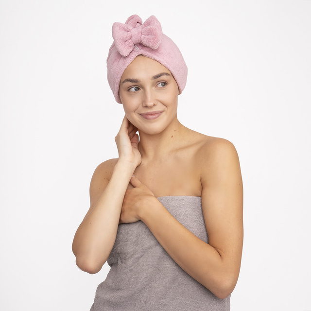 MOMO WAY Turban de bain rose | serviette