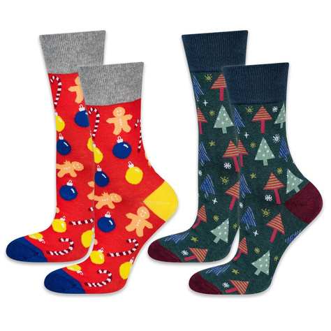 Lot de 2x chaussettes de Noël colorées SOXO GOOD STUFF pour hommes 