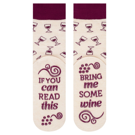 Lot de 2 chaussettes pour femmes SOXO GOOD STUFF drôles de vin rouge et blanc dans une bouteille cadeau