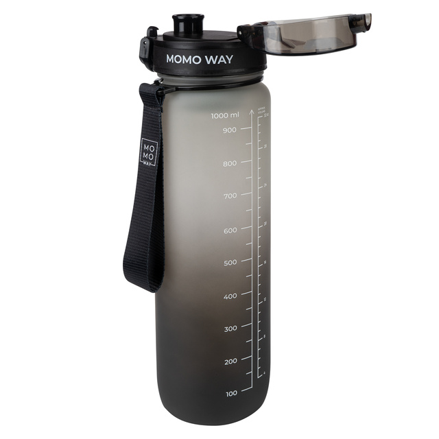 MOMO WAY Bouteille d'eau gris-noir | idée cadeau | BPA free | Tritan