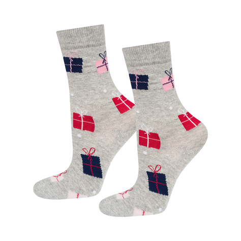 Set 4x Soxo chaussettes femmes | Maison de Noël | Cadeau pour elle | Père Noël | chaussettes joviales colorées