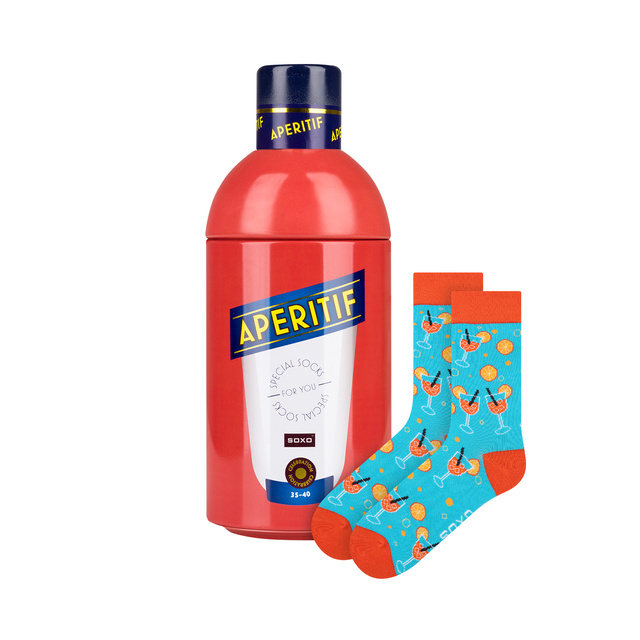 Chaussettes pour femmes SOXO GOOD STUFF drôles de Aperitif dans une bouteille cadeau