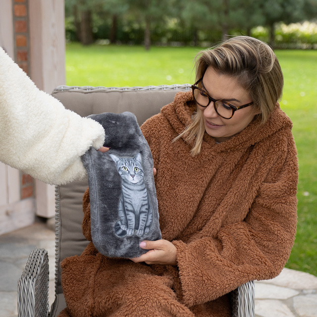 Housse Pour Bouillotte Motif Chat