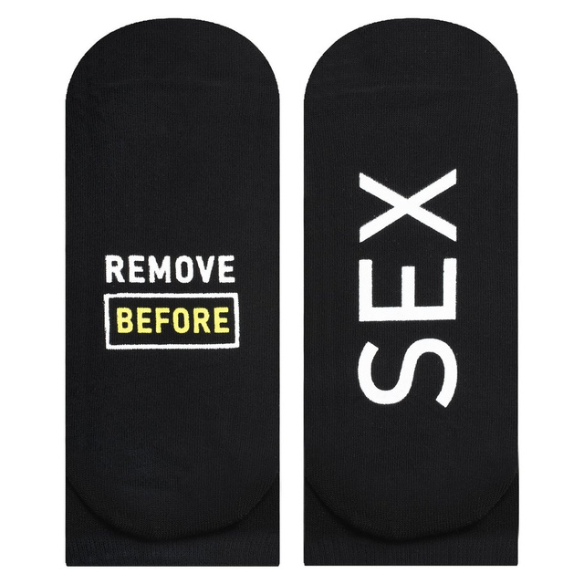 Pieds SOXO noirs pour hommes avec inscription cadeau amusant