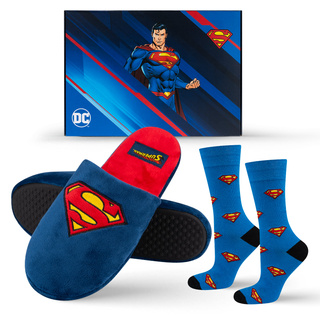 Lot de 1x Chaussettes colorées SOXO Superman et 1x Chaussons homme Superman