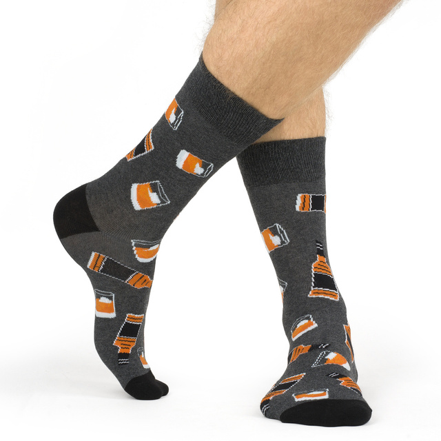 Chaussettes homme colorées SOXO GOOD STUFF | Whisky en bouteille | cadeau pour lui