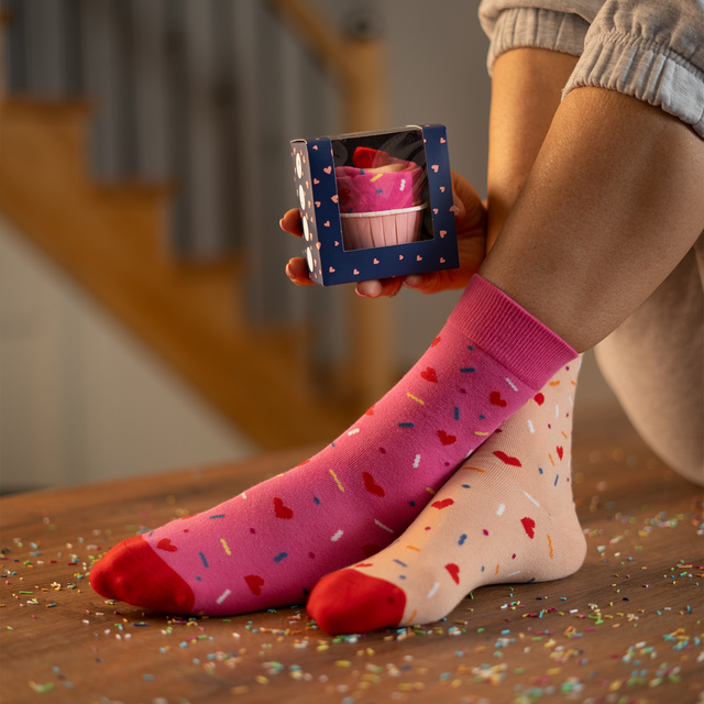 Chaussettes roses SOXO cupcake pour femmes