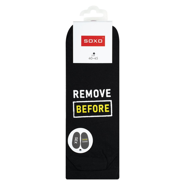 Pieds SOXO noirs pour hommes avec inscription cadeau amusant