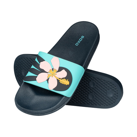 Tongs de plage SOXO Premium pour femmes et hommes, en caoutchouc, à motif floral, idéales pour les vacances d'été et la piscine