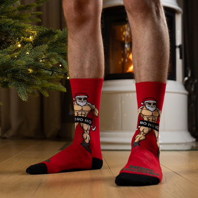 Chaussettes Père Noël Bodybuilder Coquin