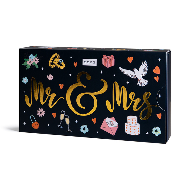 Chaussettes femme et homme SOXO mari et femme en coffret – 2 paires