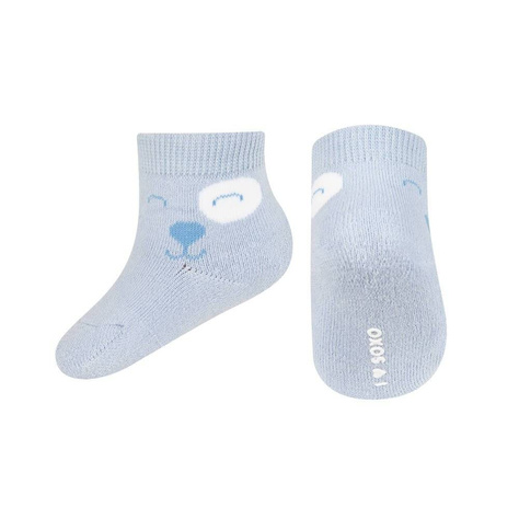 Chaussettes bébé bleues SOXO smiley | douces | cadeau