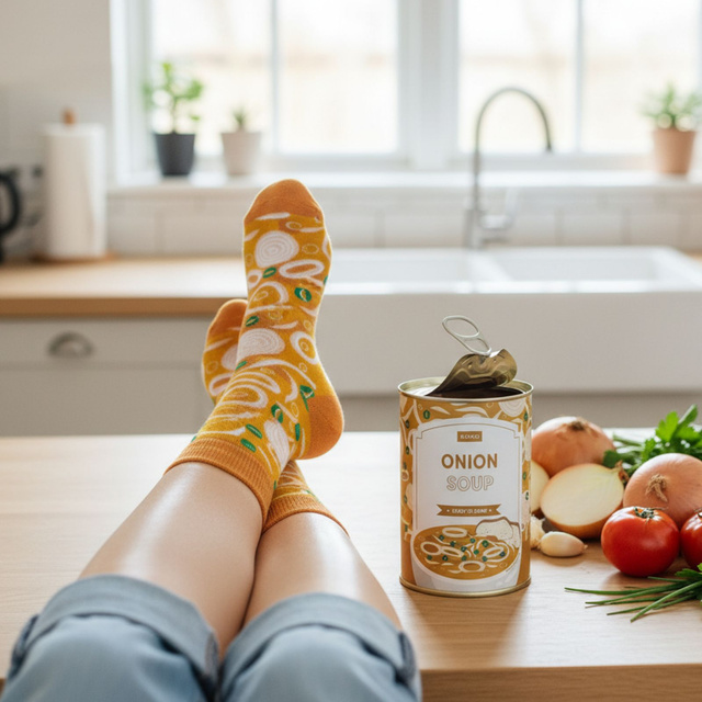 Chaussettes pour femmes | Soupe à l'oignon SOXO GOOD STUFF pour hommes dans un cadeau de boîte pour elle | pour lui unisexe