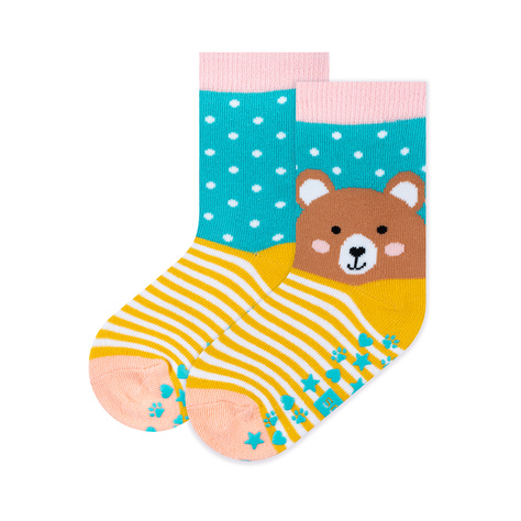 Lot de 3x chaussettes colorées pour enfants SOXO animaux | panda | ourson