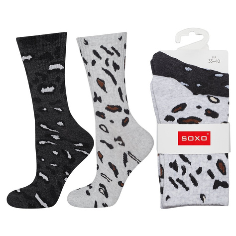 Chaussettes SOXO pour femmes avec panthère noire - pack de 2