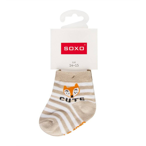 Lot de 6x chaussettes bébé SOXO blanches avec lettrage ABS