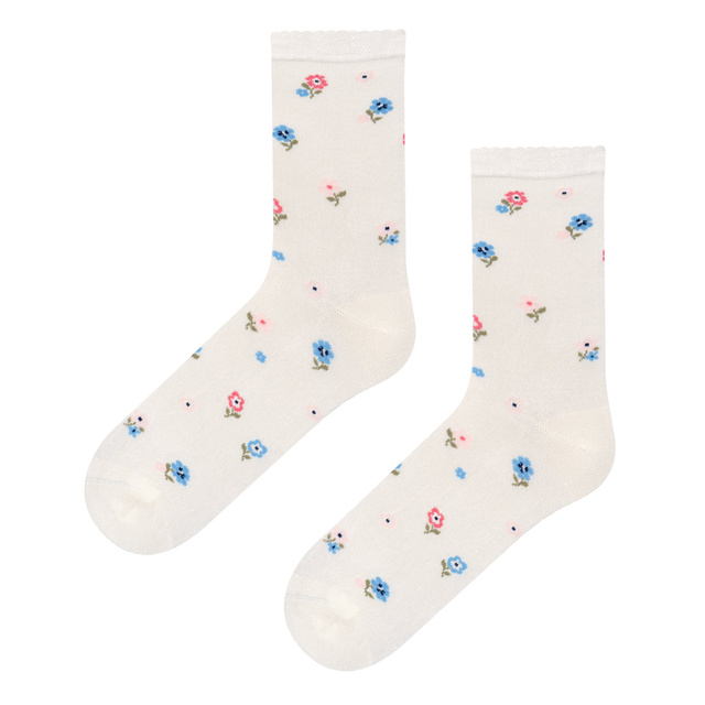 Chaussettes en Bambou à Motif Fleuri