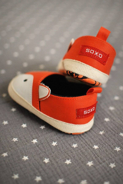 Chaussons bébé orange SOXO renards
